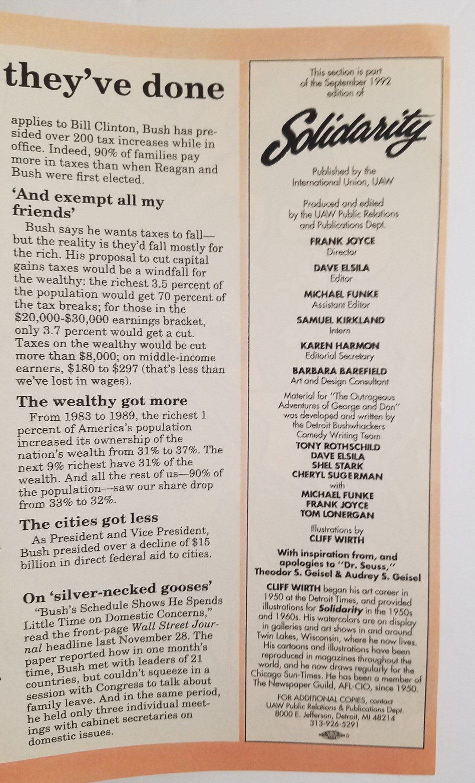 The Outrageous Adventures of George & Dan, Bush Quayle Dr Seuss Like Booklet