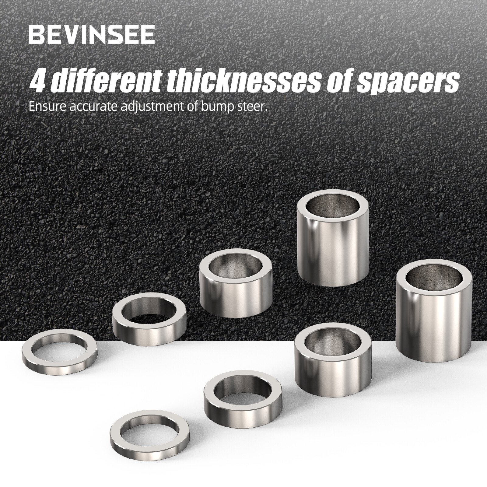 BEVINSEE Adjustable Maximum Bump Steer Kit For Power Rack For Mustang 1979-1993