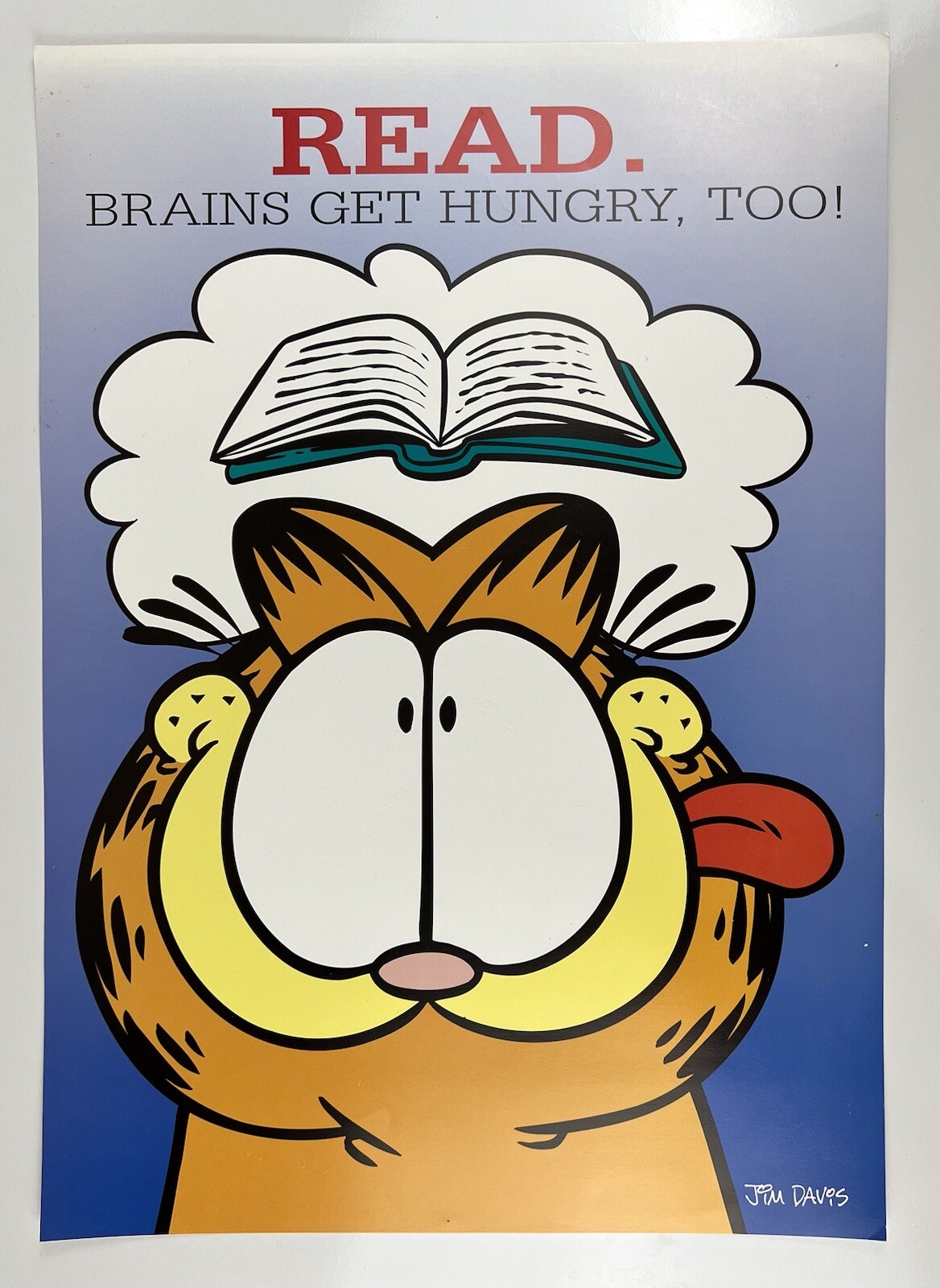 VTG Garfield Read Brains Get Hungry Too Argus Poster Classroom Bulletin Board