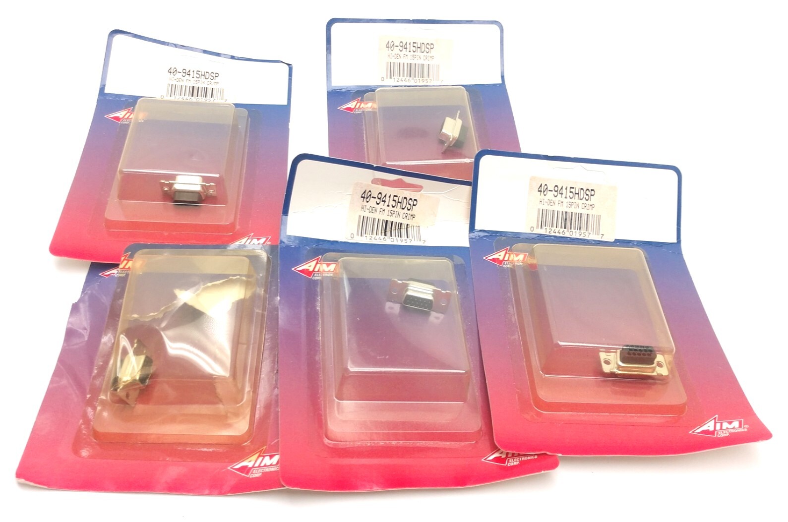 New In Box Lot of 5 AIM 40-9415HDSP FM 15PIN Crimp Connectors