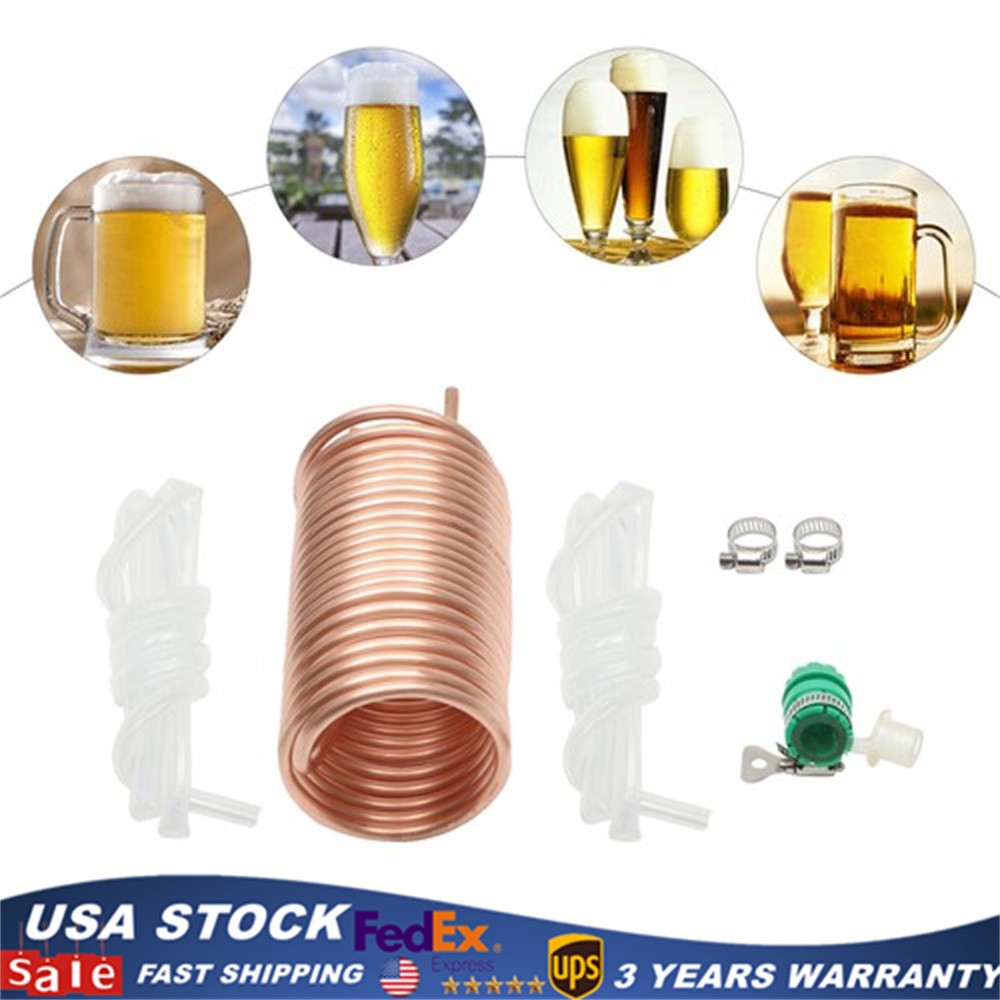 Immersion Wort Chiller For Homebrew Food-grade Red Copper & Silicone Tube