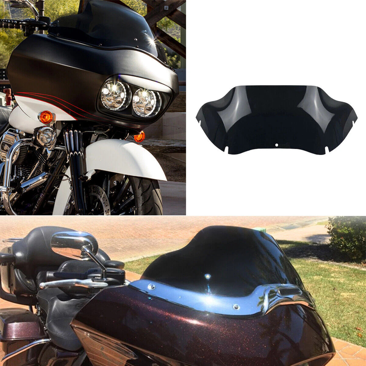 9.5" Black Windshield Windscreen For Harley Davidson Road Glide 1998-2012 2013