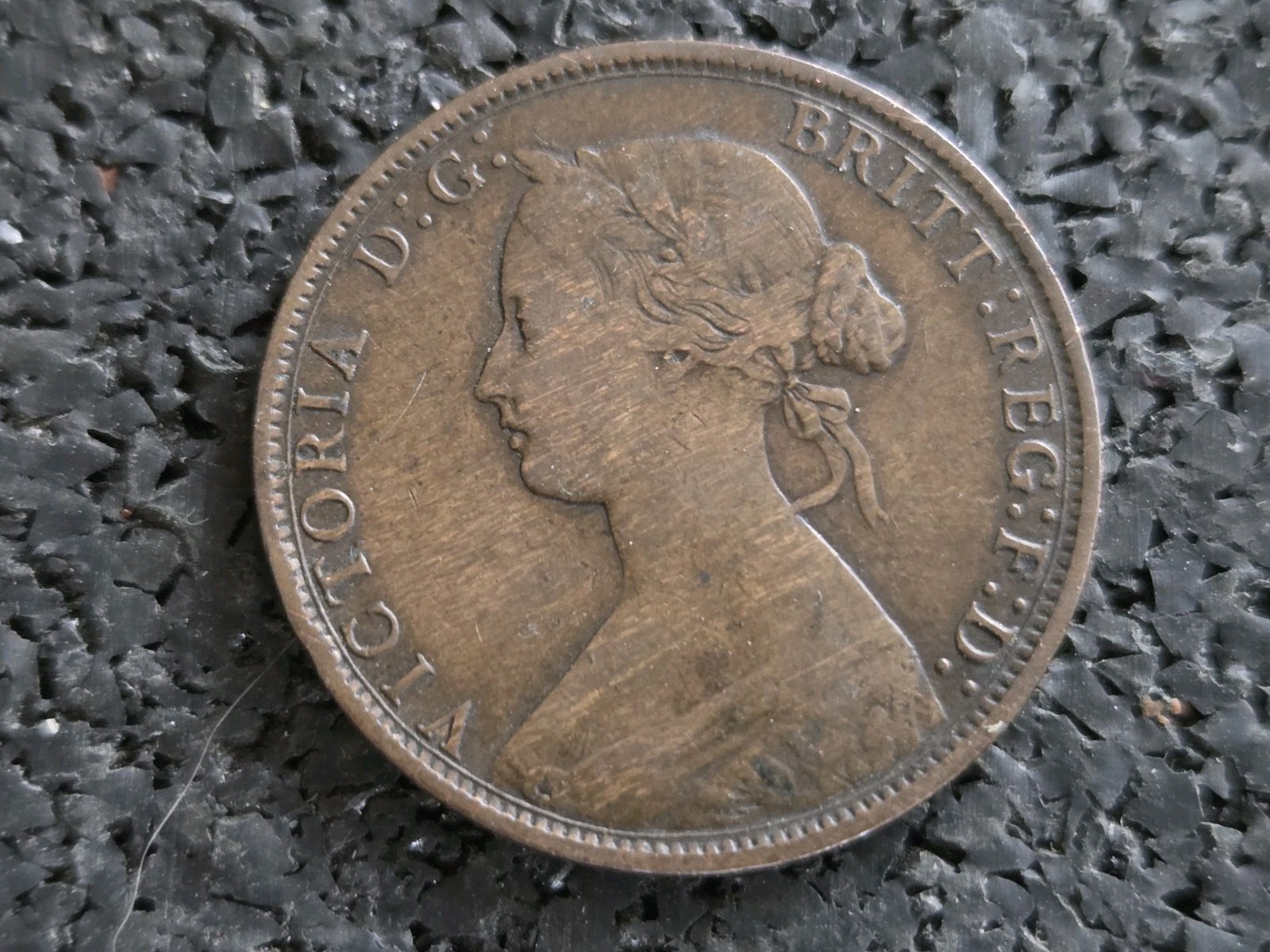 1861 Nova Scotia One Cent Coin. Canadian Province. Queen Victoria Good Grade