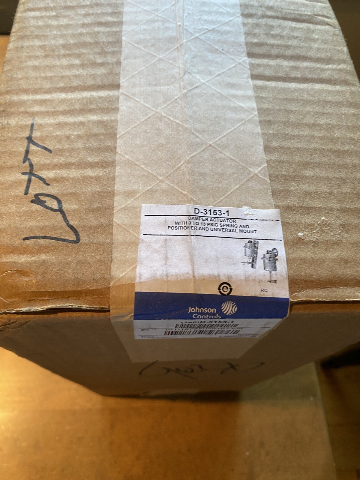 Johnson Controlc D-3153-1 Damper Actuator With Positioner 8-13 Spring Range