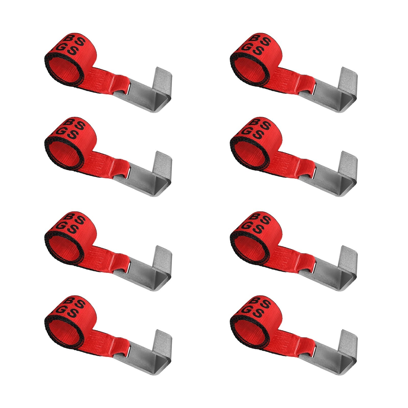 8 Pack USA 4" x 5' Roll Off Container Winch Strap w/ Large Flat Hook for Truck