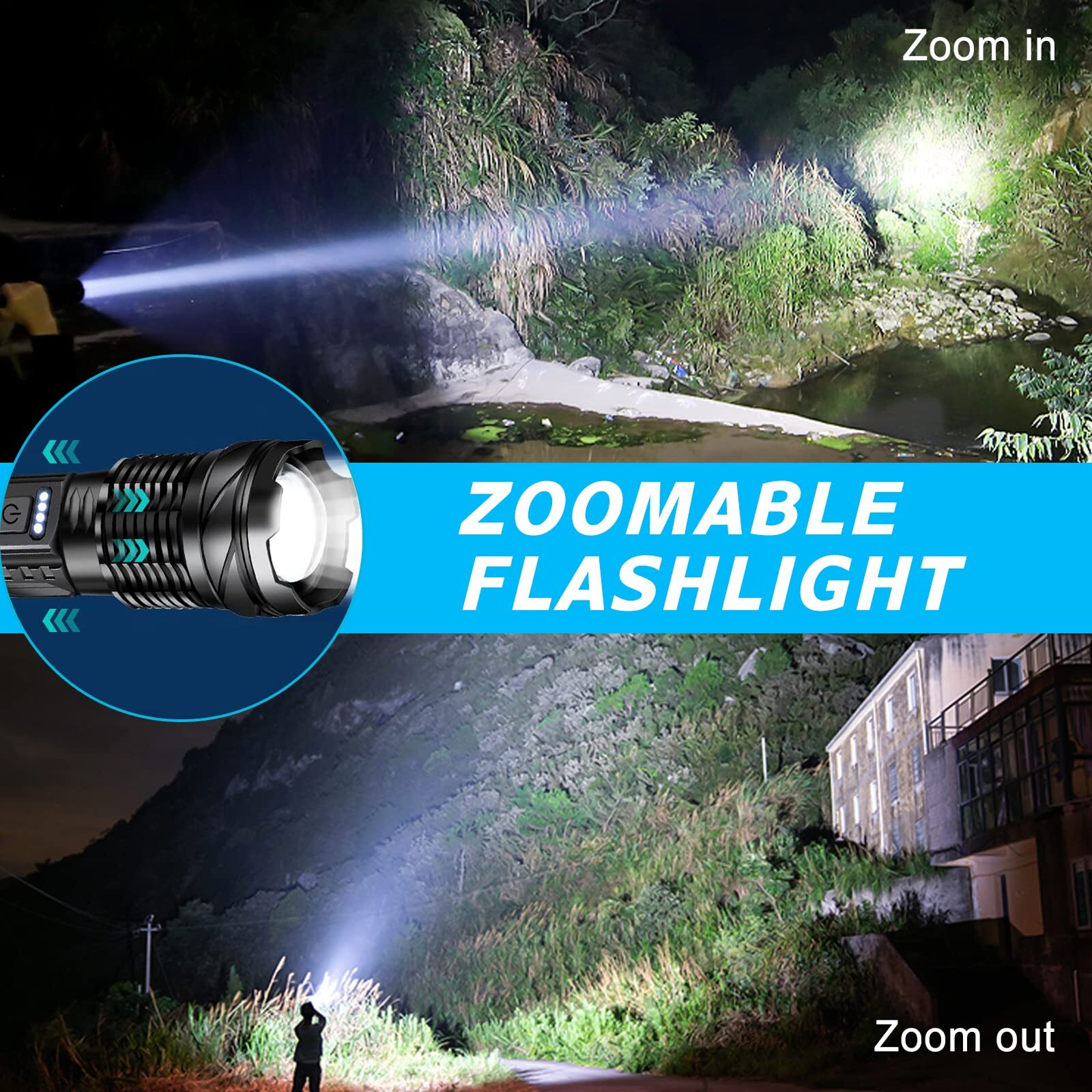990000000Lumen Super Bright LED Flashlight Tactical Work Lights Rechargeable NEW
