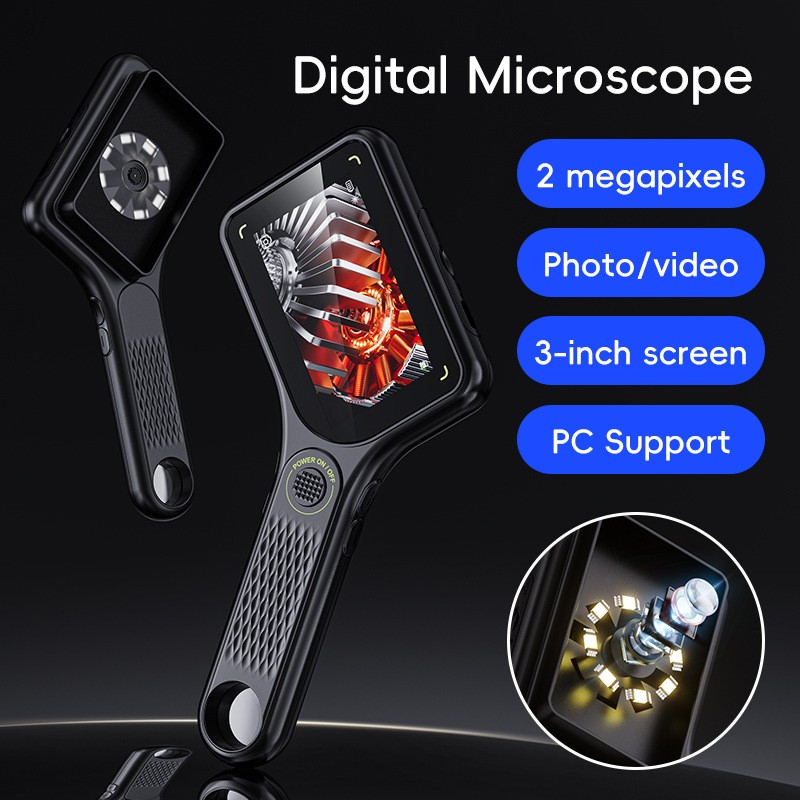 Digital Magnifier with 3inch IPS Screen 500X Magnifying Glass with Light