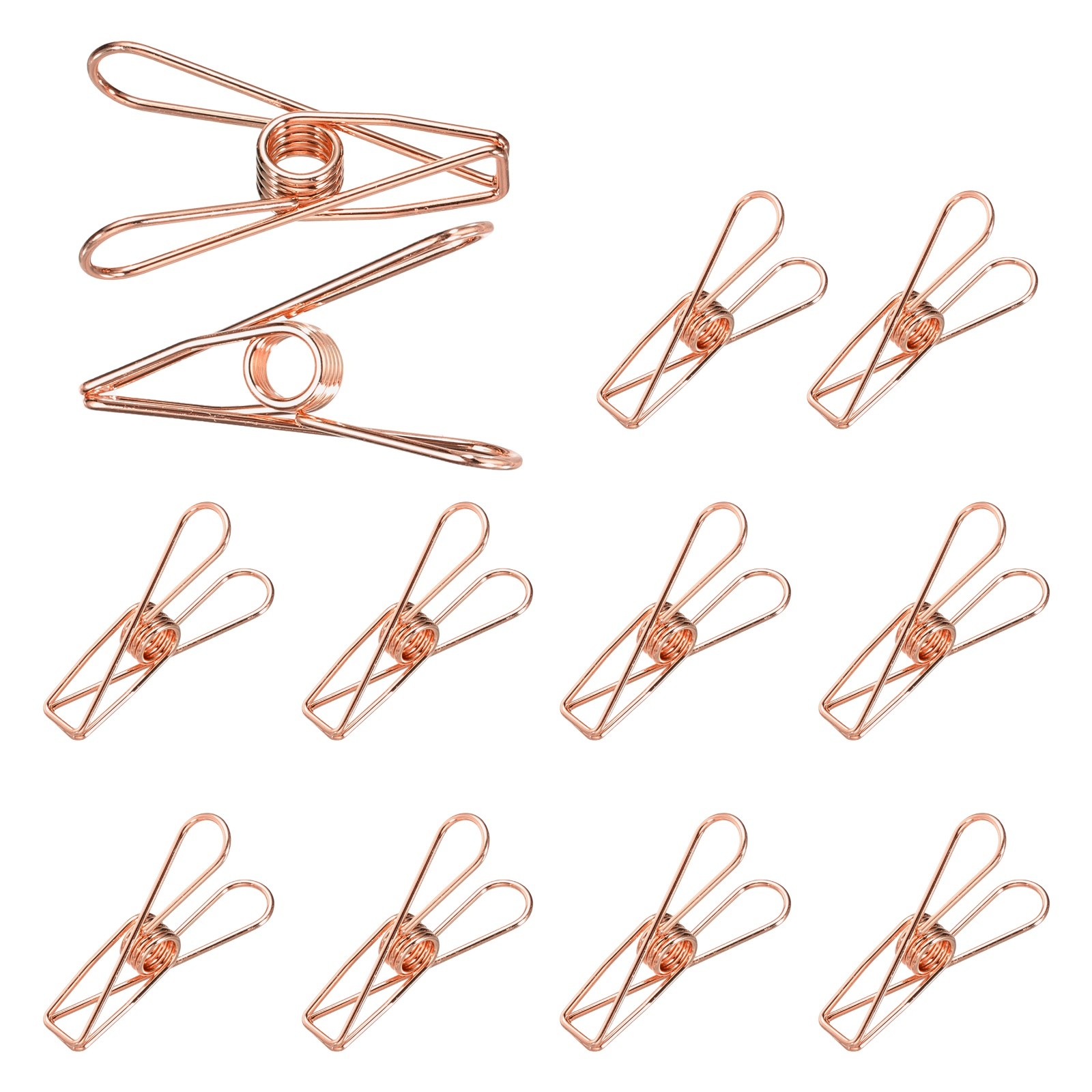 12Pcs Clothes Pins for Hanging 1.2" Metal Clothing Clips Rose Gold
