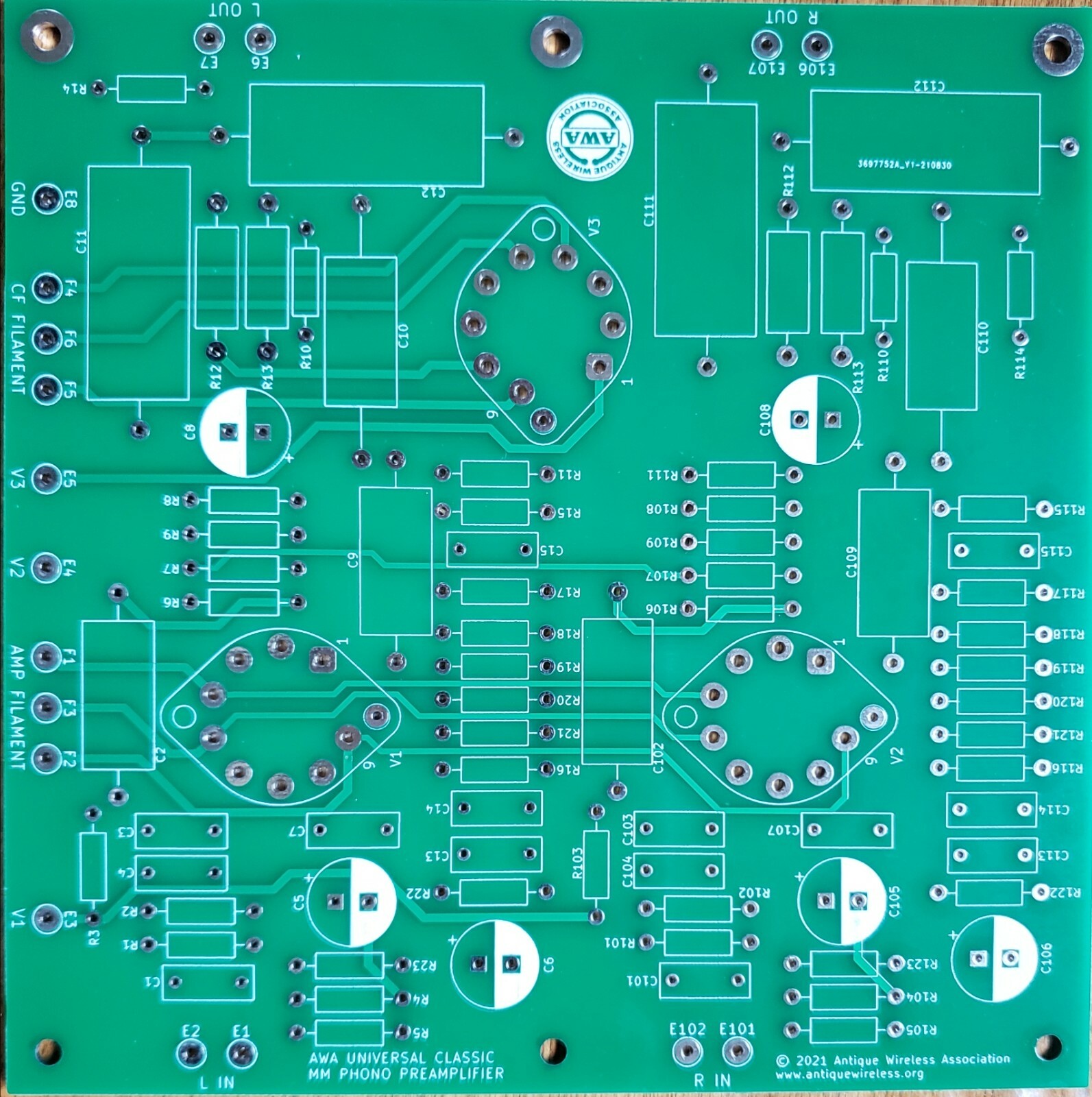Universal Classic Moving Magnet Phono Preamplifier - Bare PCB - Tube Amplifier