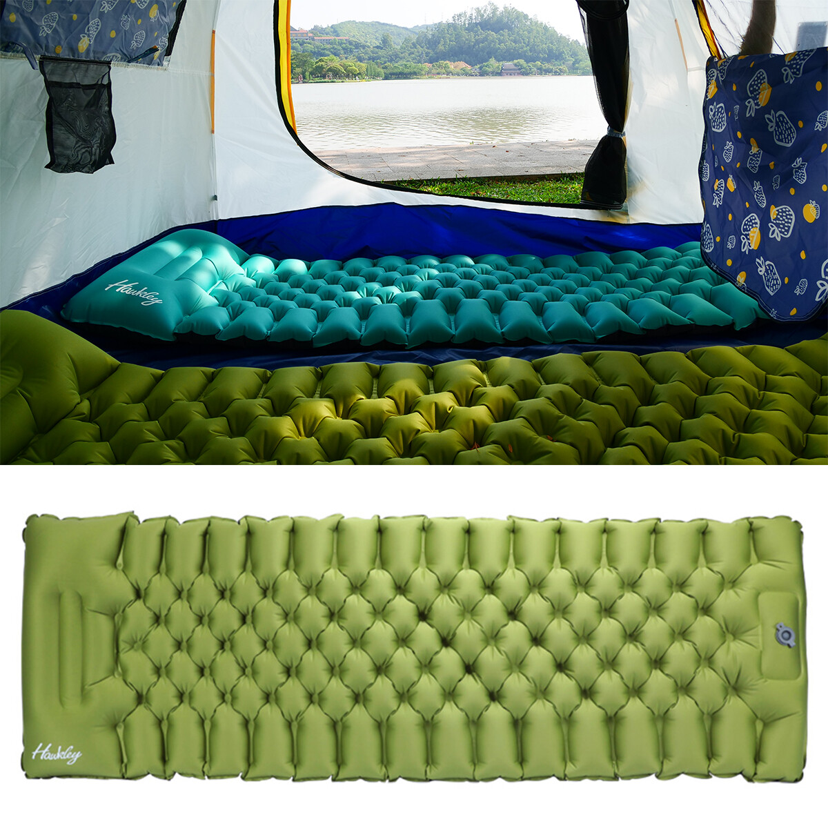 40D Portable Self-Inflating Sleeping Mats Pad for Camping w/Air Pump+Storage bag