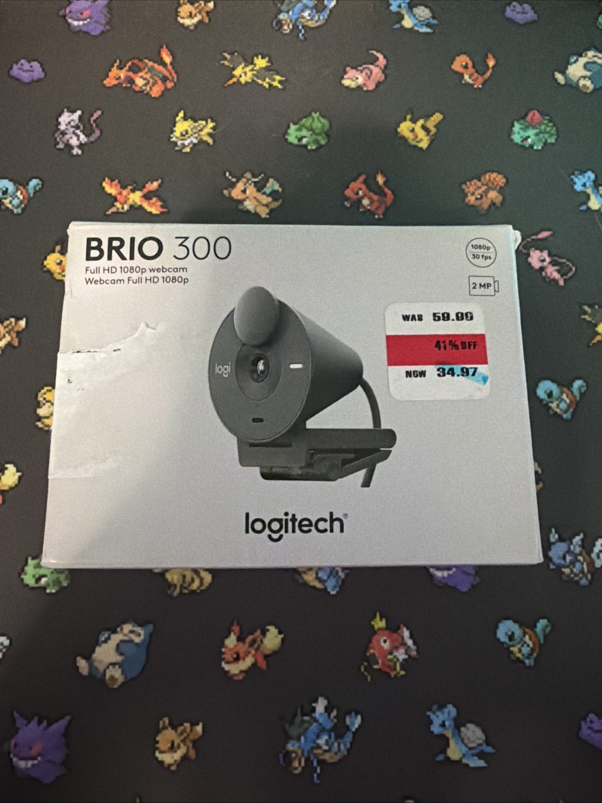 Logitech Brio 300 USB-C Webcam Graphite 1080P HD Mic AutoLight Privacy Open Box