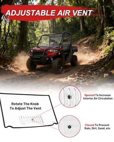 Full Windshield with Sliding Window Compatible with Polaris Vented Windshield