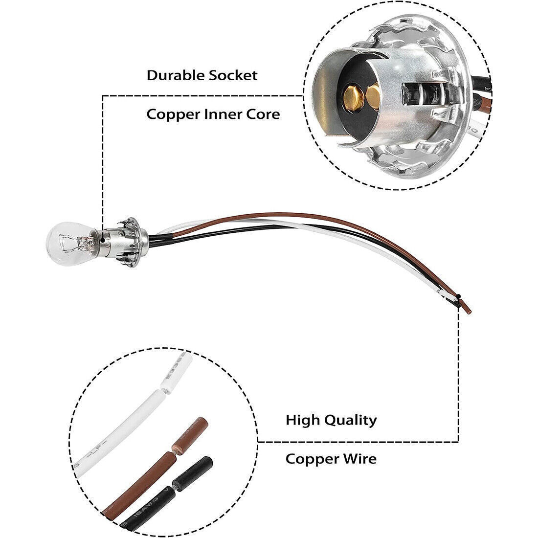 BX8869 Front Bulb & Socket Tail Light Wiring Accessories Kit For most vehicles