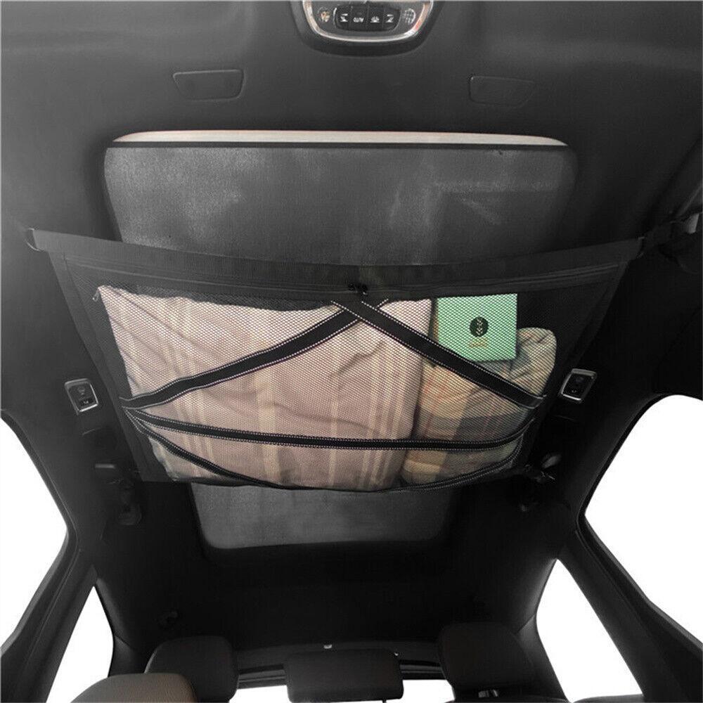 1pcs Black Roof Storage Bag Double Reinforced Fall Prevention Mesh Universal