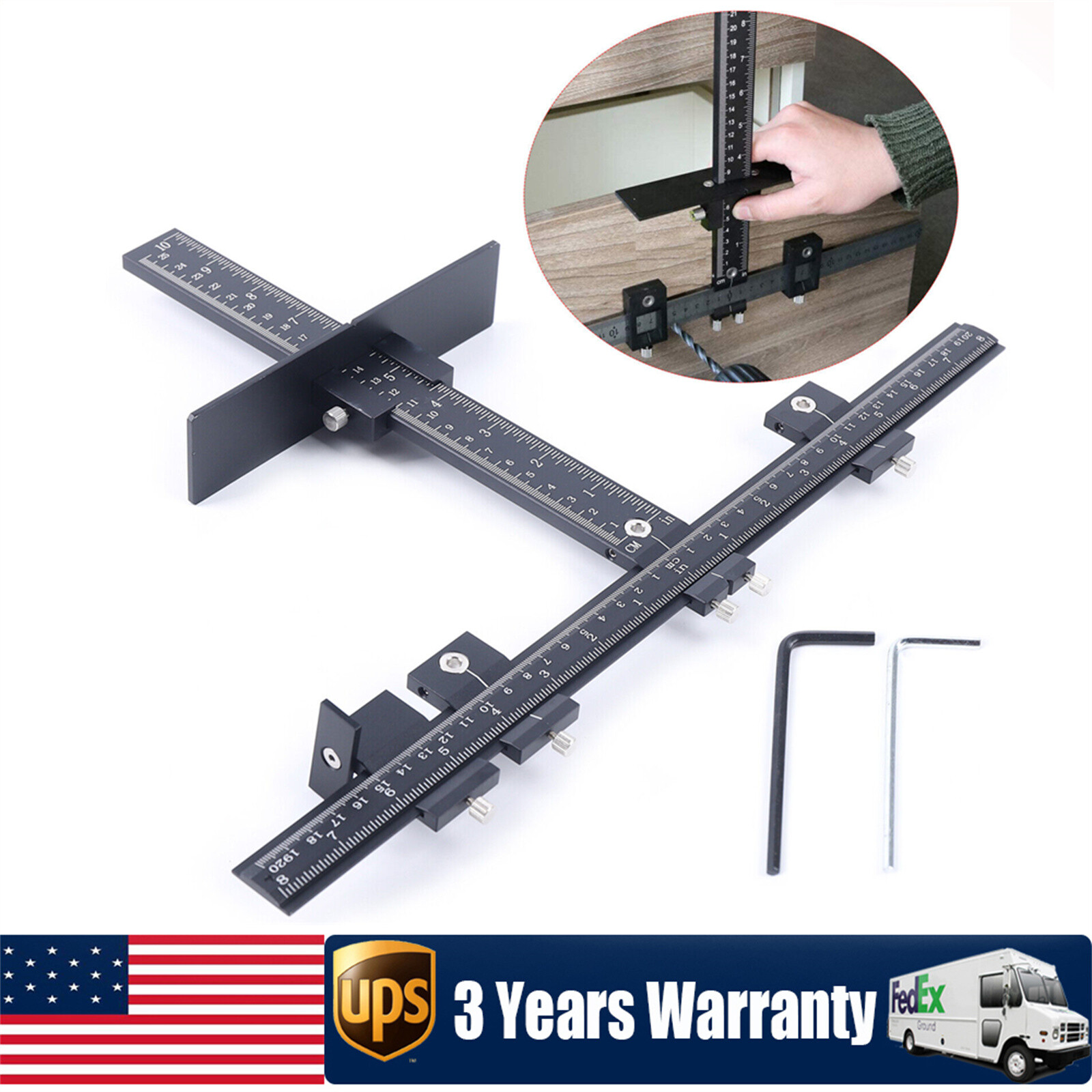 Cabinet Hardware Jig Tool for Handle Knob Pull Installation For Door and Drawer!