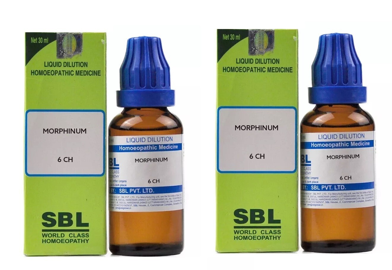 (2 Pack) SBL Homeopathy Morphinum  6 CH (30ml Each) Dilution
