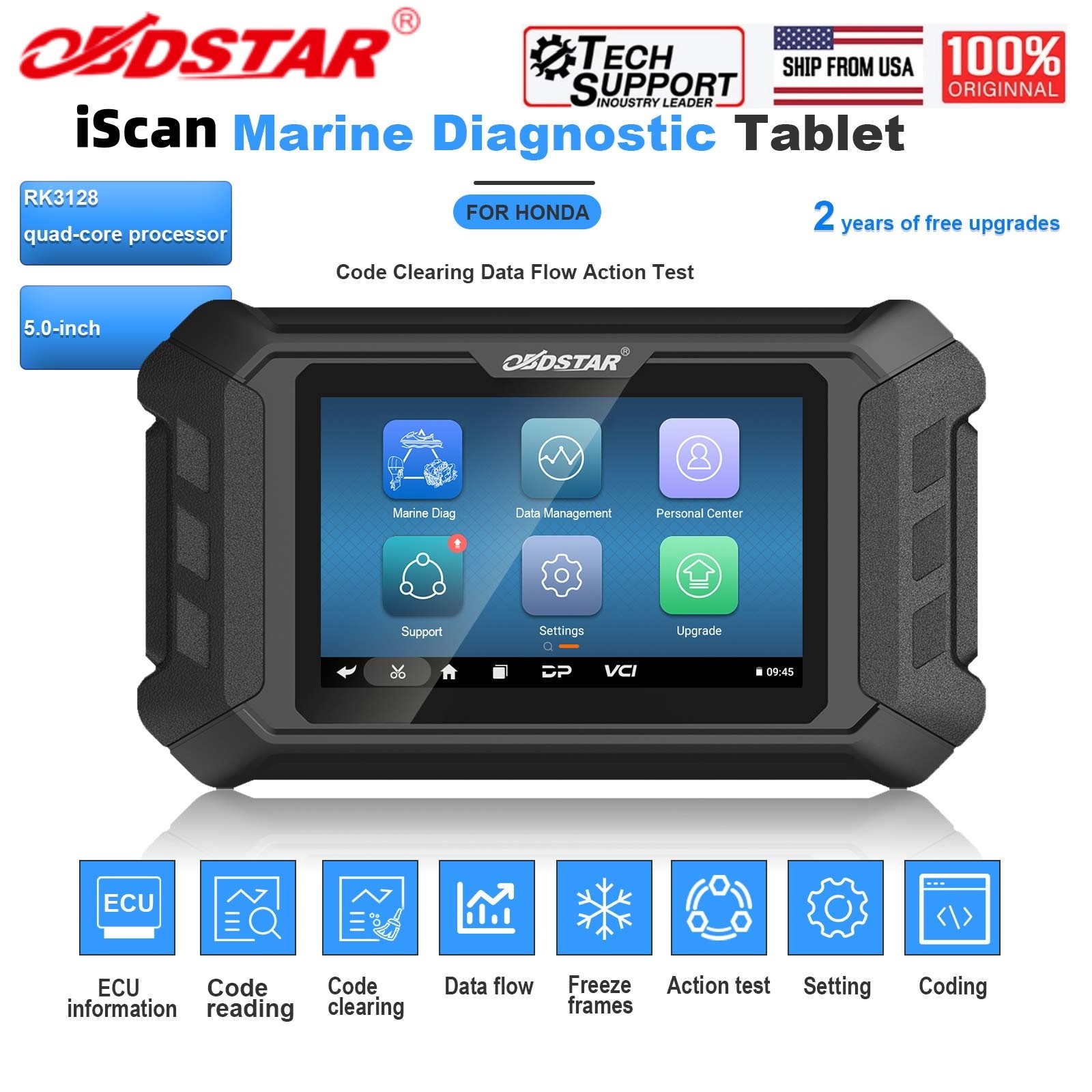 OBDSTAR iScan for HONDA Marine Diagnostic Tablet Code Reading Code Clearing Data