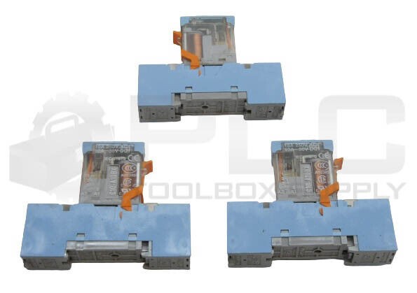 LOT OF 3 RELECO S10 RELAY SOCKET w/ RELECO C10-A10BX RELAY, 10A 250VAC 30VDC