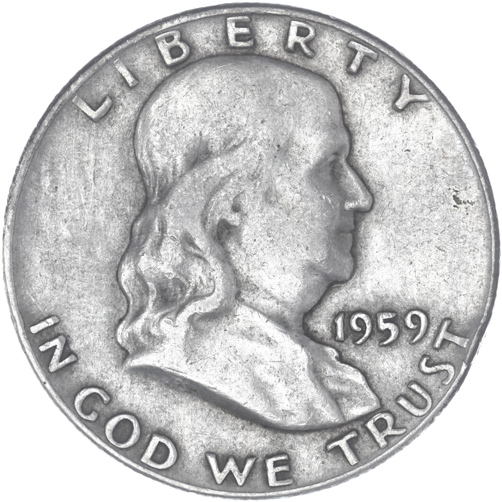1959 D Franklin Half Dollar Fine 90% Silver