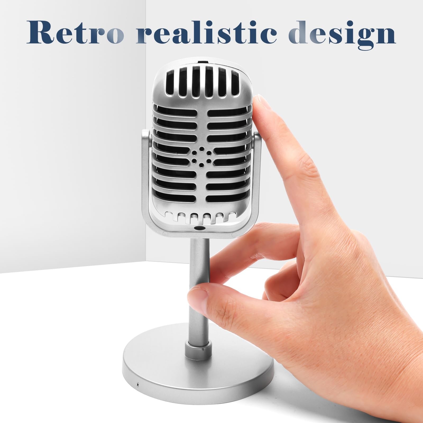 Windspeed 2 Pack Retro Microphone Props Model, 6.7x3.1in Antique Microphone P...
