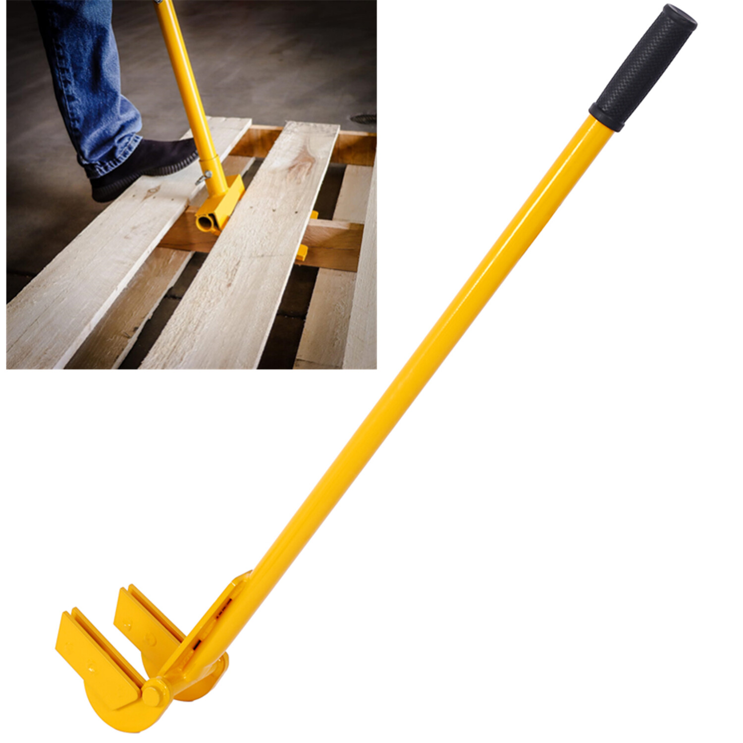 Pallet Buster Tool 43in Long Handle Deck Removal Wrecker Pallet Tool Pry Bar