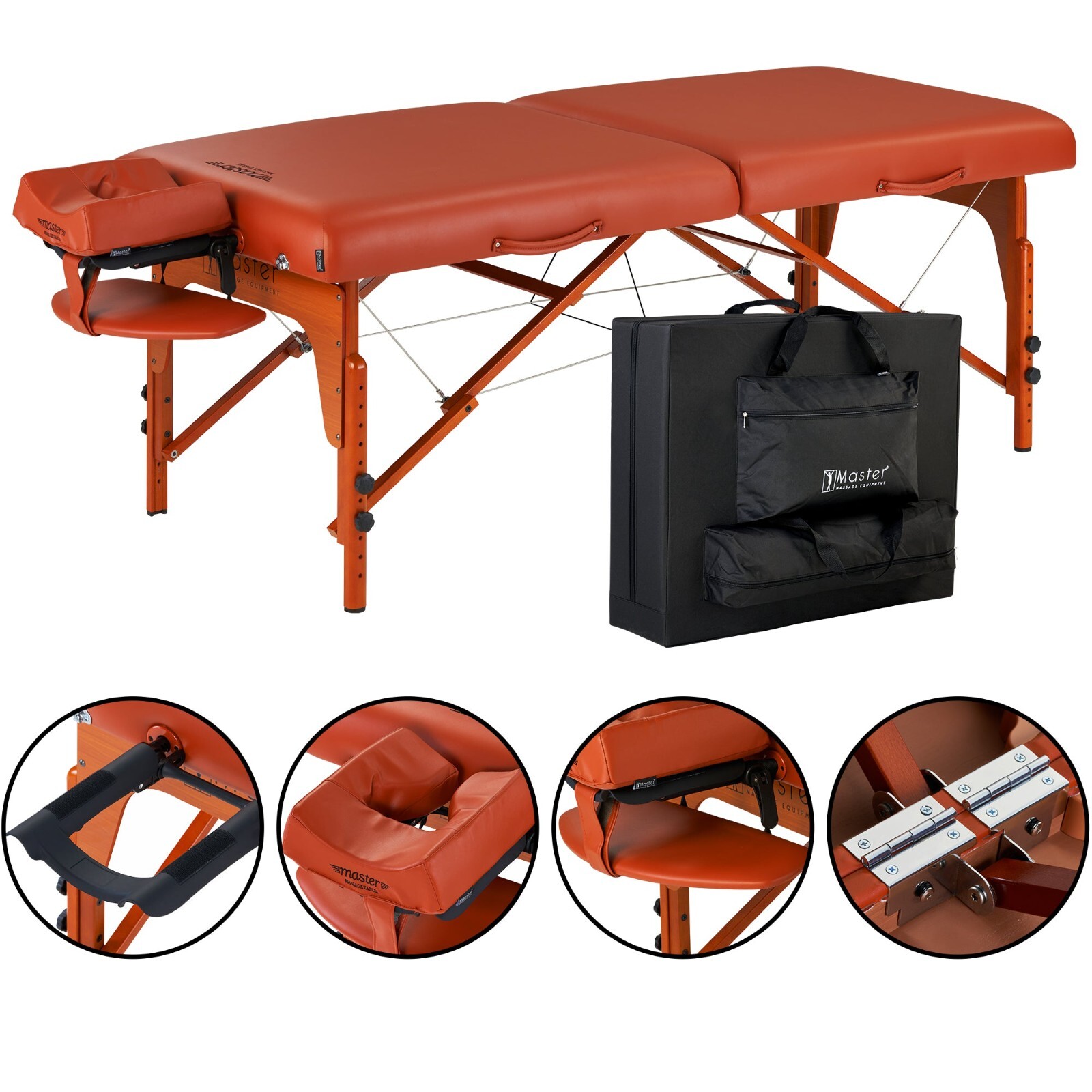 Master Massage 31" SANTANA� Portable Massage Table Package with MEMORY FOAM-RED