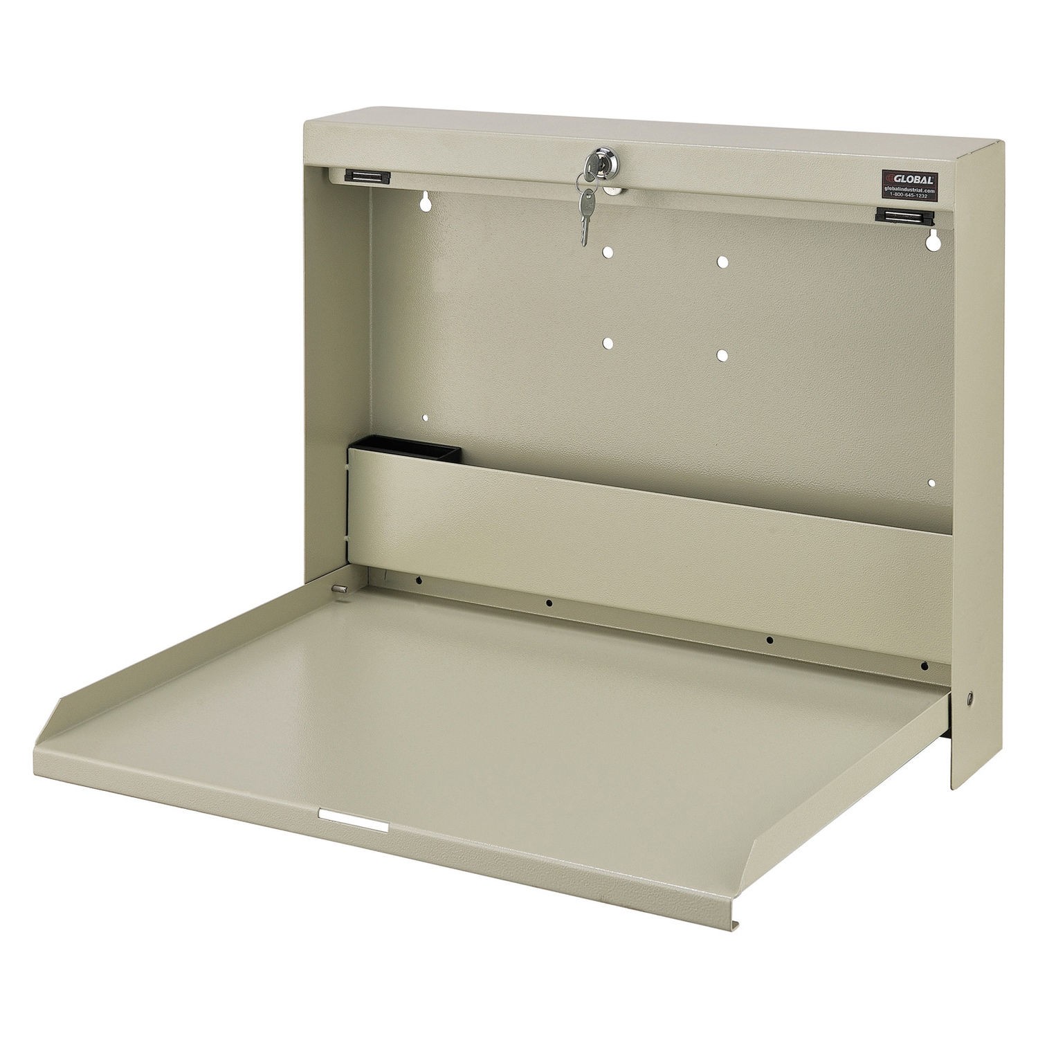 Wall Mounted Locking Writing Desk 20 "W x 3-3/8"D x 16-2/5"H Tan