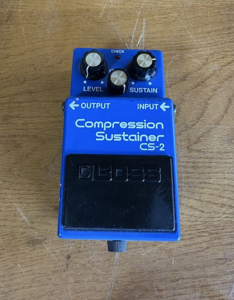 BOSS CS-2 Compression Sustainer Vintage Guitar Pedal Blue Tested