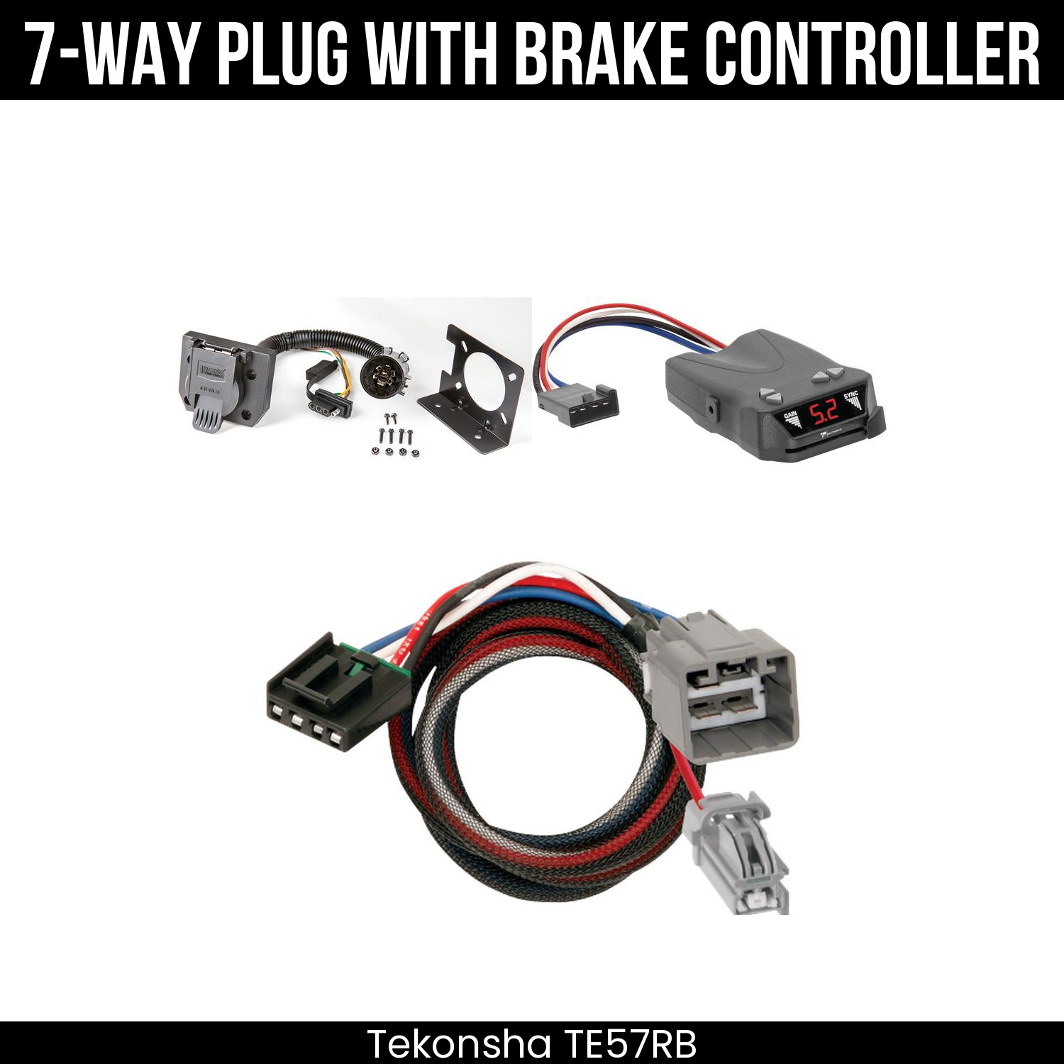 Tekonsha 7-Way Wire Brake Control For 13-14 Ram 1500-5500 w/ Existing USCAR 7Way