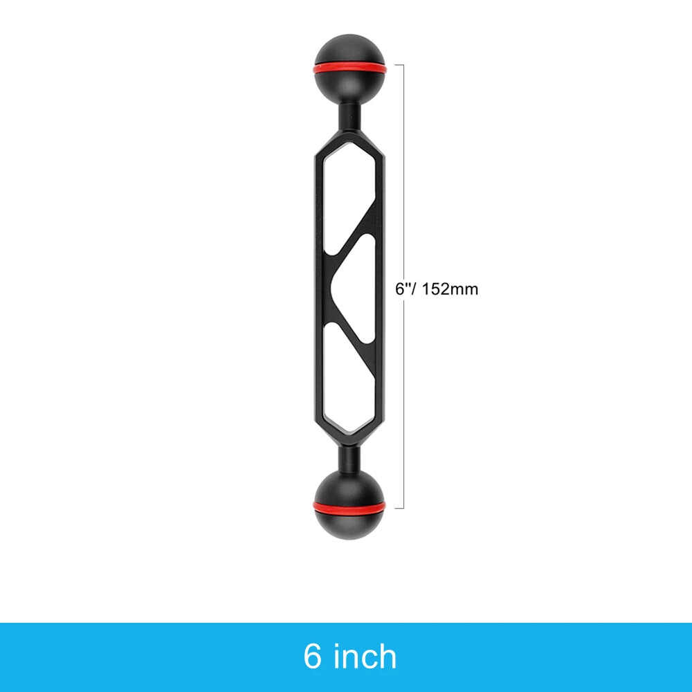 Diving Light Double Arm System Connector Dual 1 inch Ball Head for Camera Video