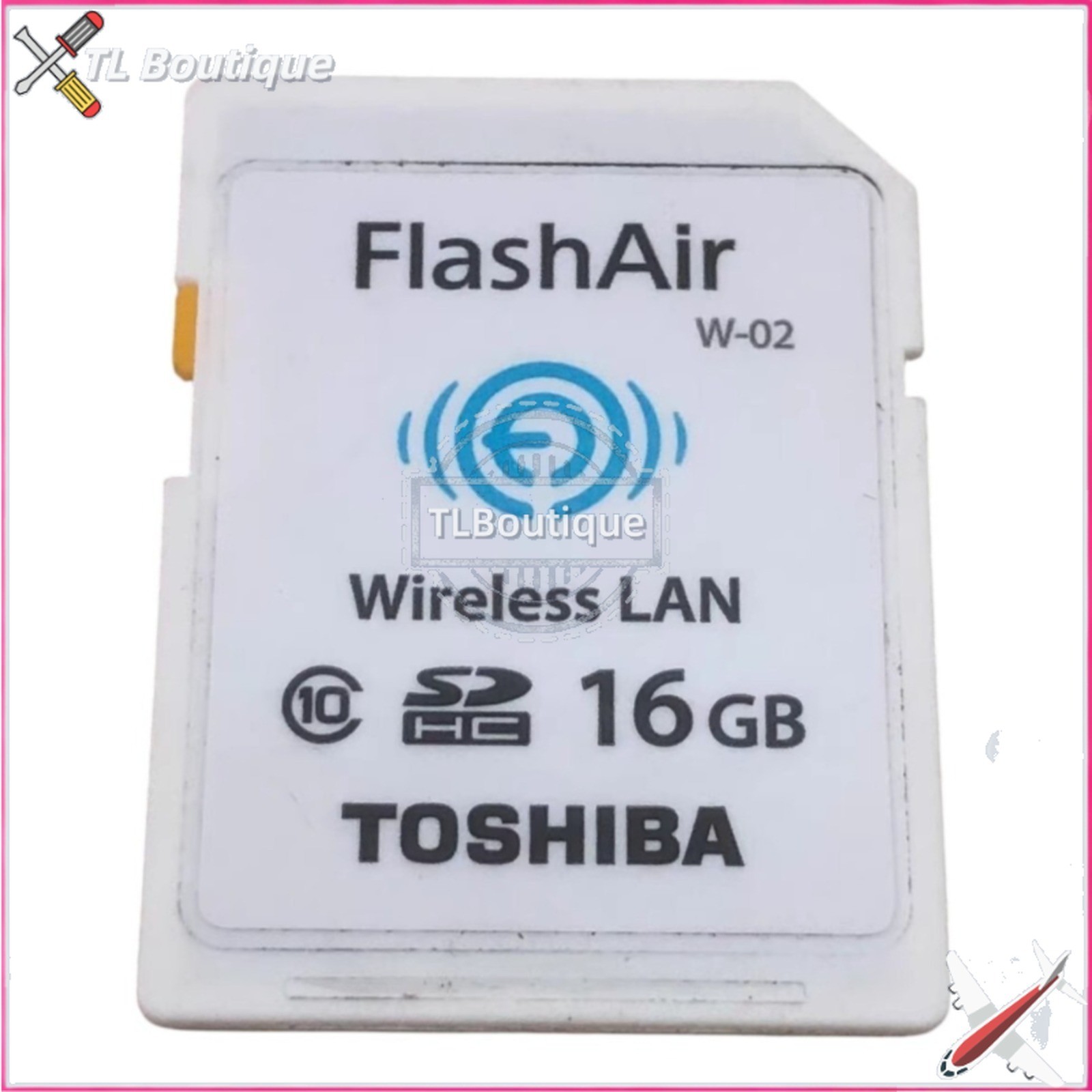 16GB W-02  Toshiba FlashAir Wireless LAN Wi-Fi SD Card SDHC Class 10Used