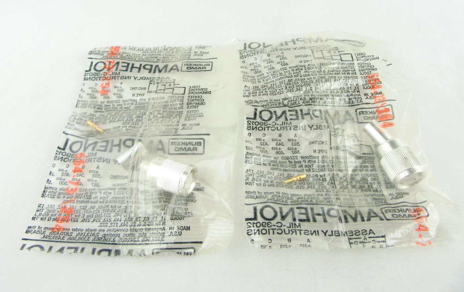 Amphenol 31-2369 TNC Coaxial Connector, Set of 2 - New Old Stock, Free Shipping