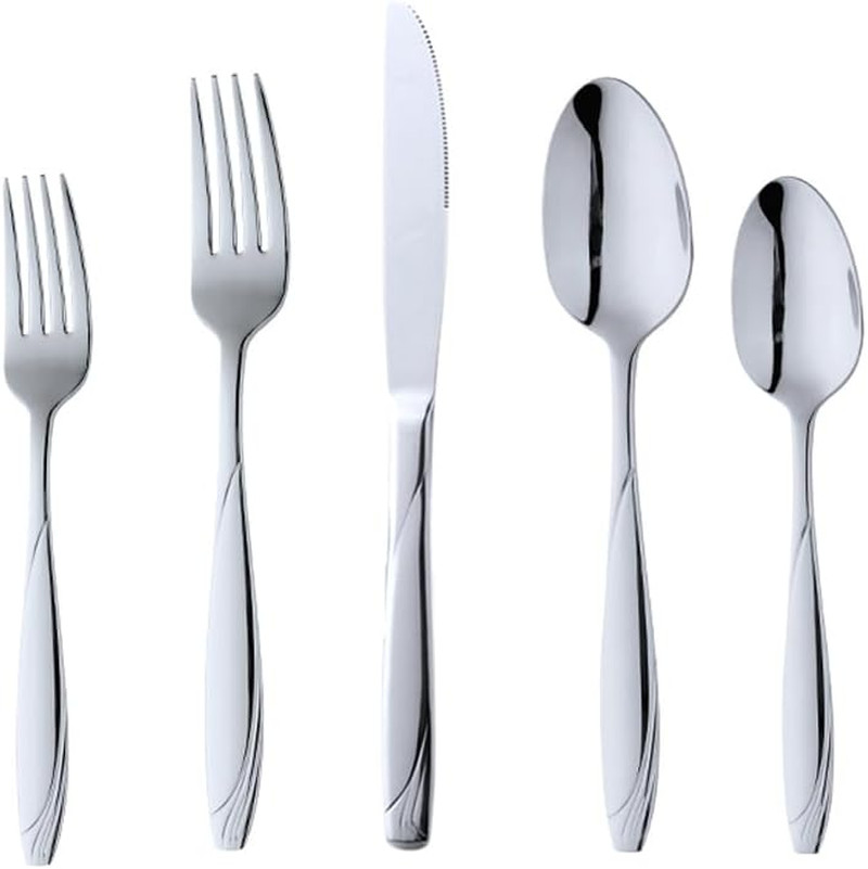 5 PCS Stainless Steel Best Mirror Polished Flatware Set Cutlery Set for Gift