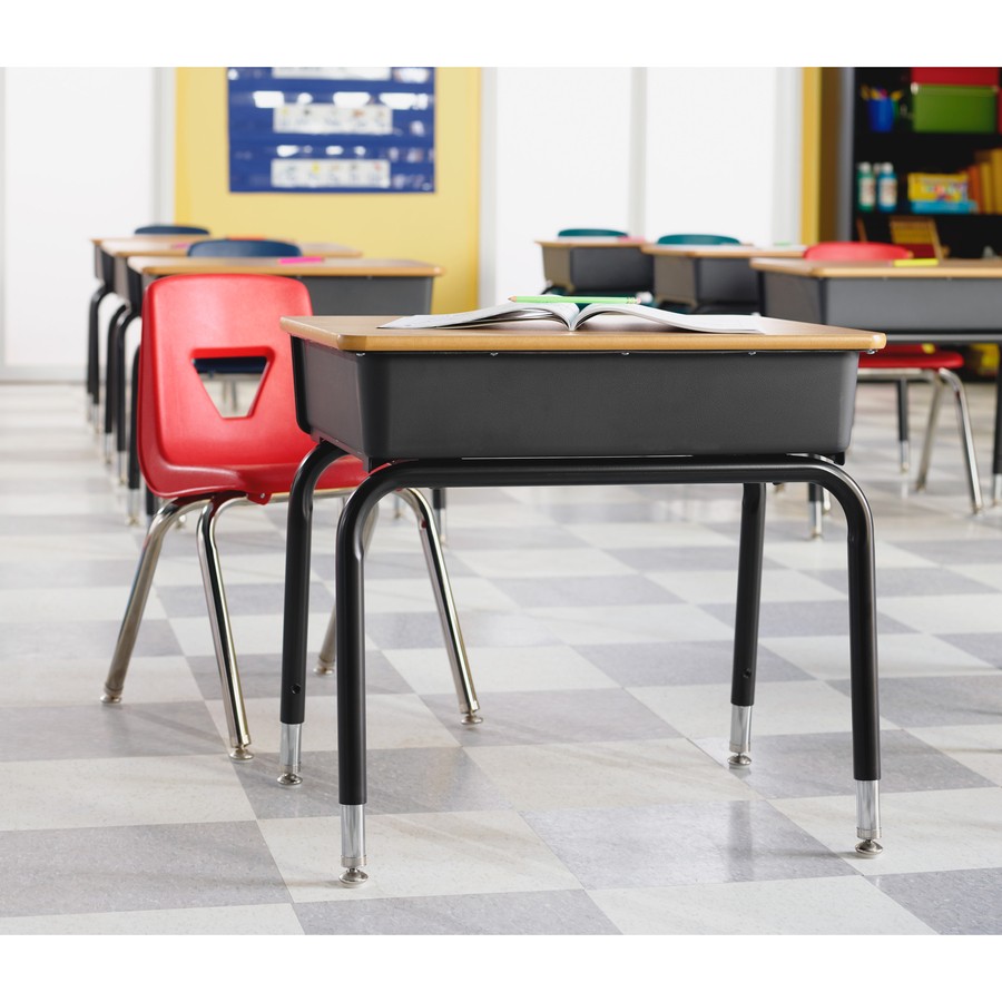 Lorell LLR99893 Book Box Student Desk 18x24 Black Plastic