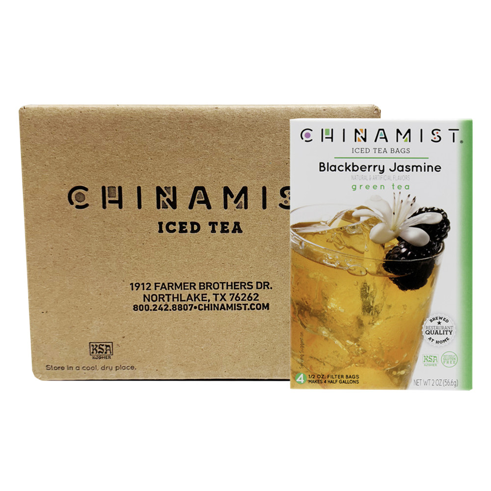 China Mist Blackberry Jasmine Iced Tea Bags, 4-Count Box, 6-Pack