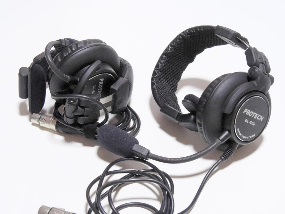 PROTECH FD-400A DL-500 Wired Intercom Headset 2 Unit Set Tested Japan