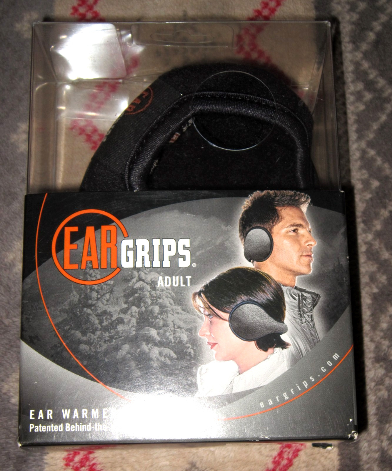 Ear Grips New Fleece Ear Warmers Adult Black Wrap Around Adjustable