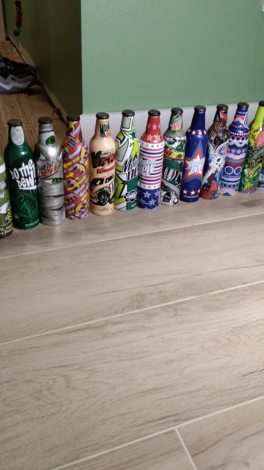 Mountain Dew Multicolor Advertising Bottle Collection Soda Theme Collectible Lot