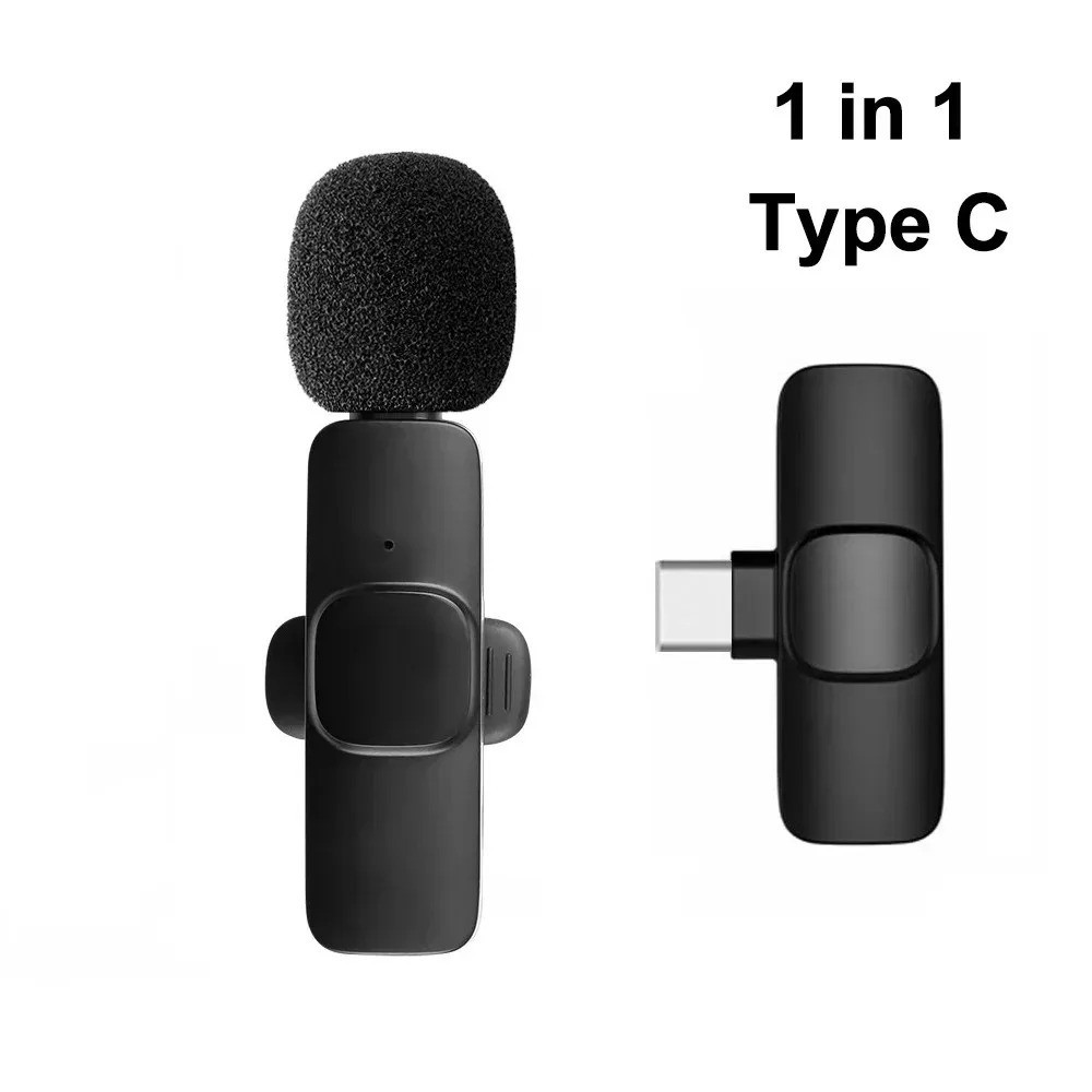 2.4G Wireless Lavalier Microphone Noise Cancelling Mic for iPhone Android