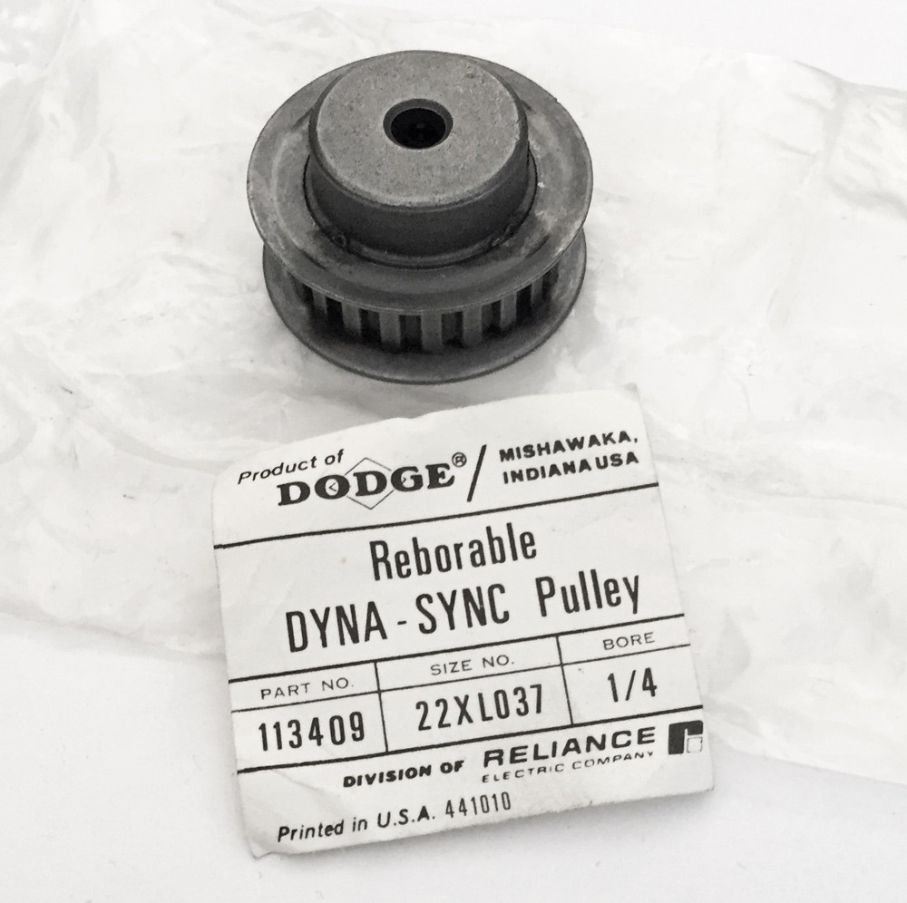 NEW * DODGE 113409  22xL037 Reborable Dyna-Sync Pulley 1/4" Bore | USA