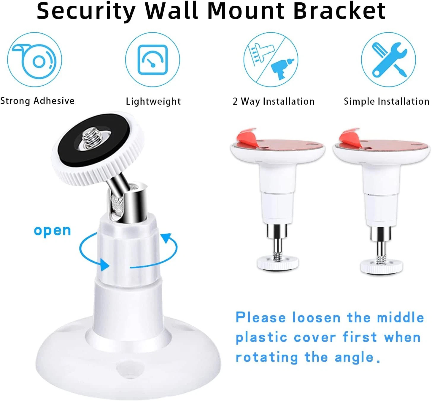 2P/Set Wall Mount Bracket For Security Camera 1/4" Screw Connector Universal New