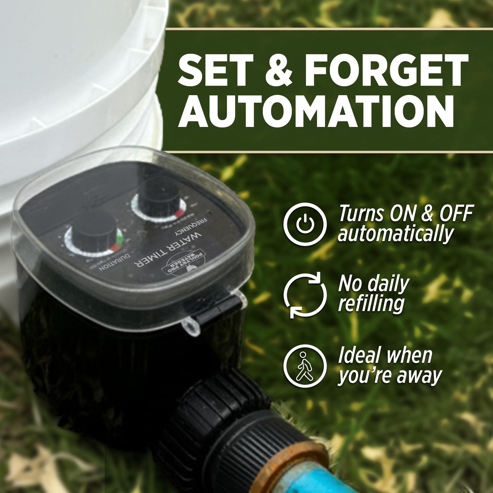 Poultry Pro Water Timer, Customized Electronic Water Timer for Garden Hose wi...