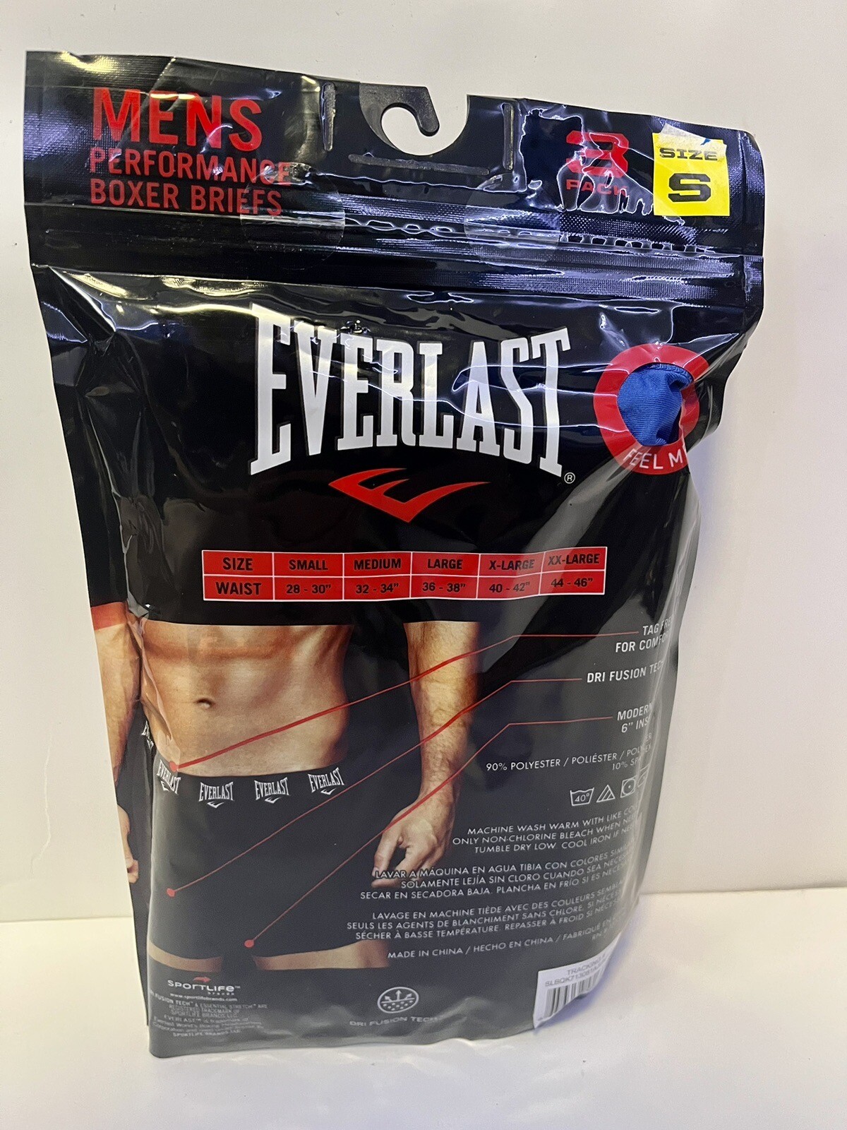Men’s Everlast Boxer Briefs Size Small 3 Pack