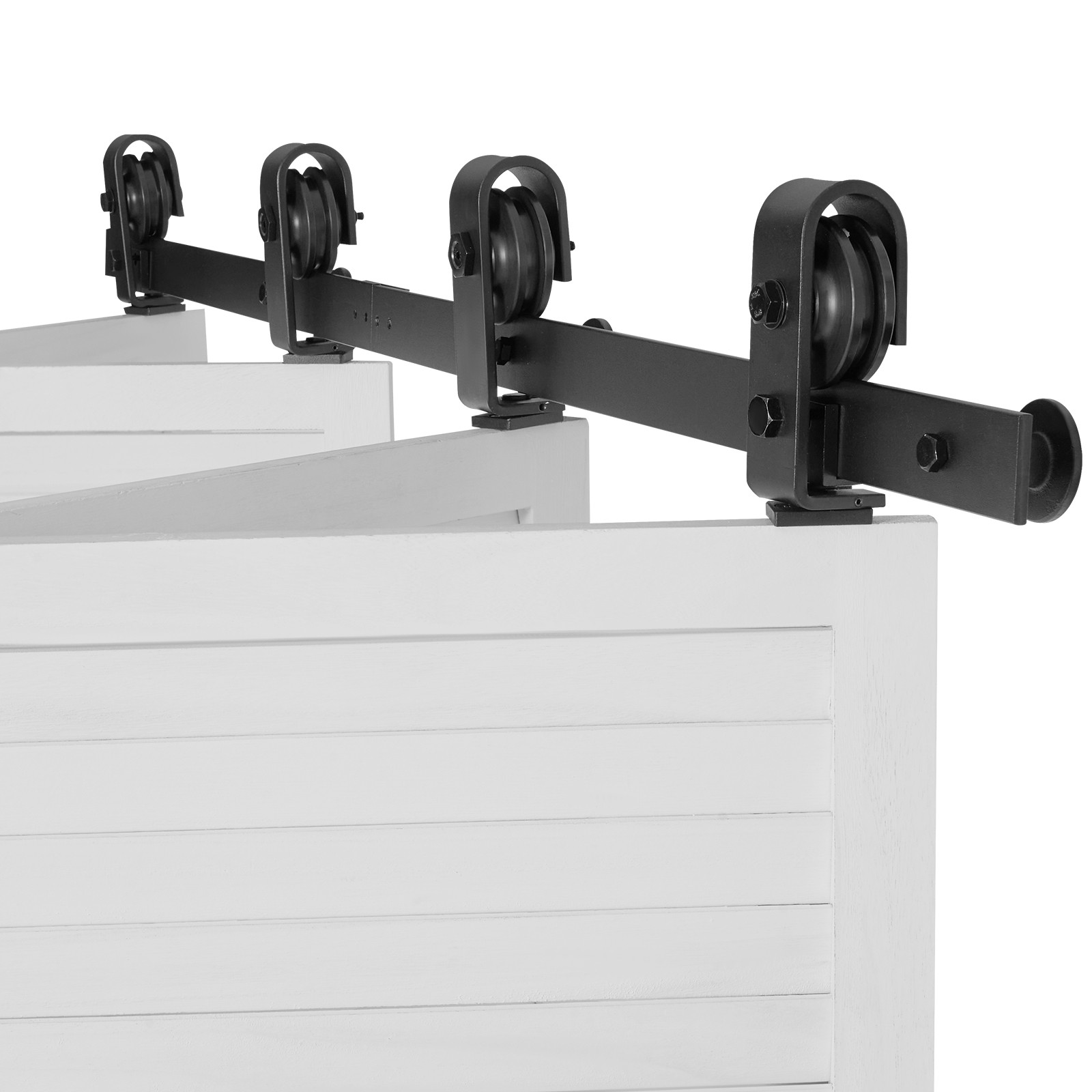 Uimoso 52" Bi-Fold Sliding Barn Door Hardware Kit for Four 12" Panels
