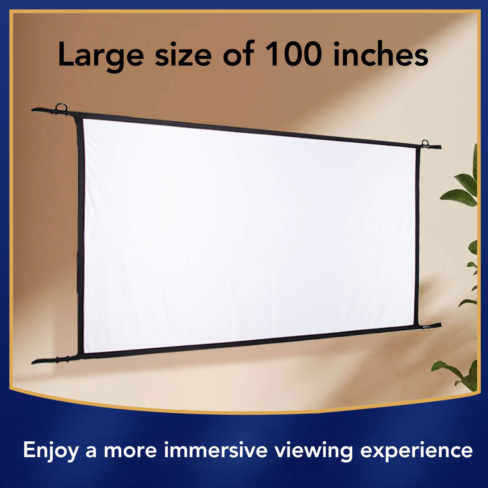 100 Inch Projector Screen Foldable Portable Soft Clear HD Projector Screen JDVF