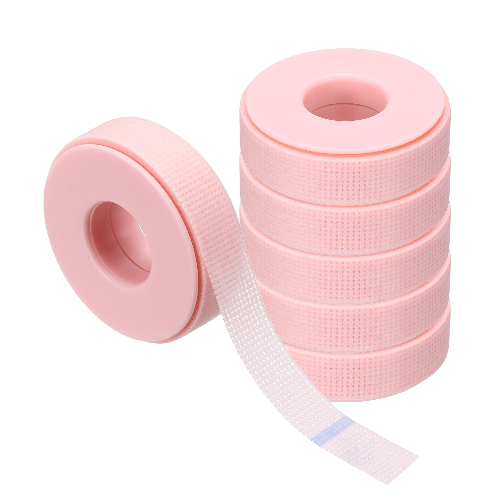0.5in x 9.84yd Eyelash Tape, 6 Rolls Eye Lash Tape Silicone Breathable, Pink