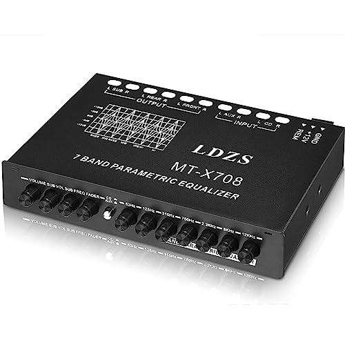 Car Audio Equalizer, Adjustable 7 Bands EQ Car Amplifier Graphic 7-Band