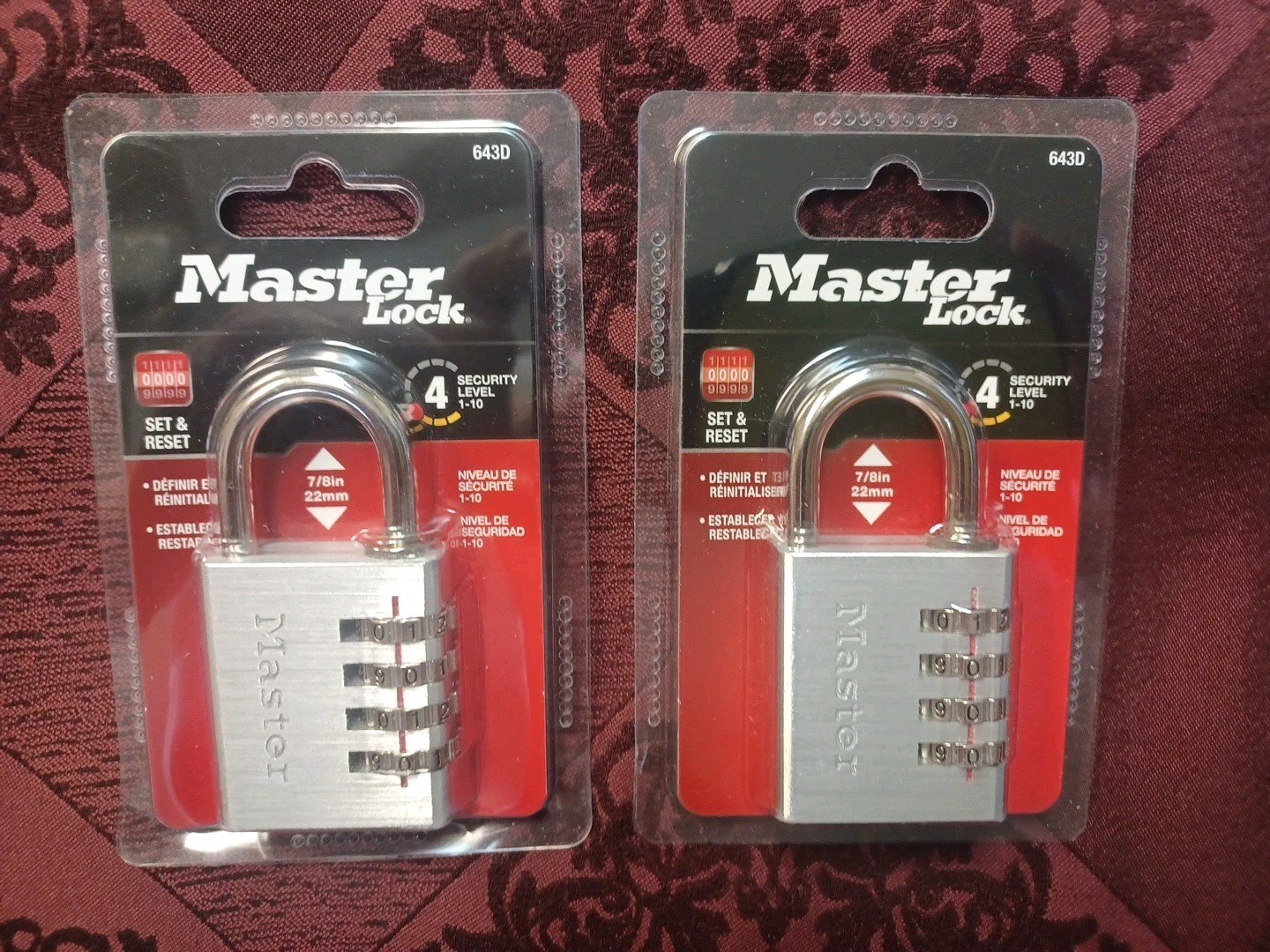 2 Master Lock 643D, Set Your Own Combination!