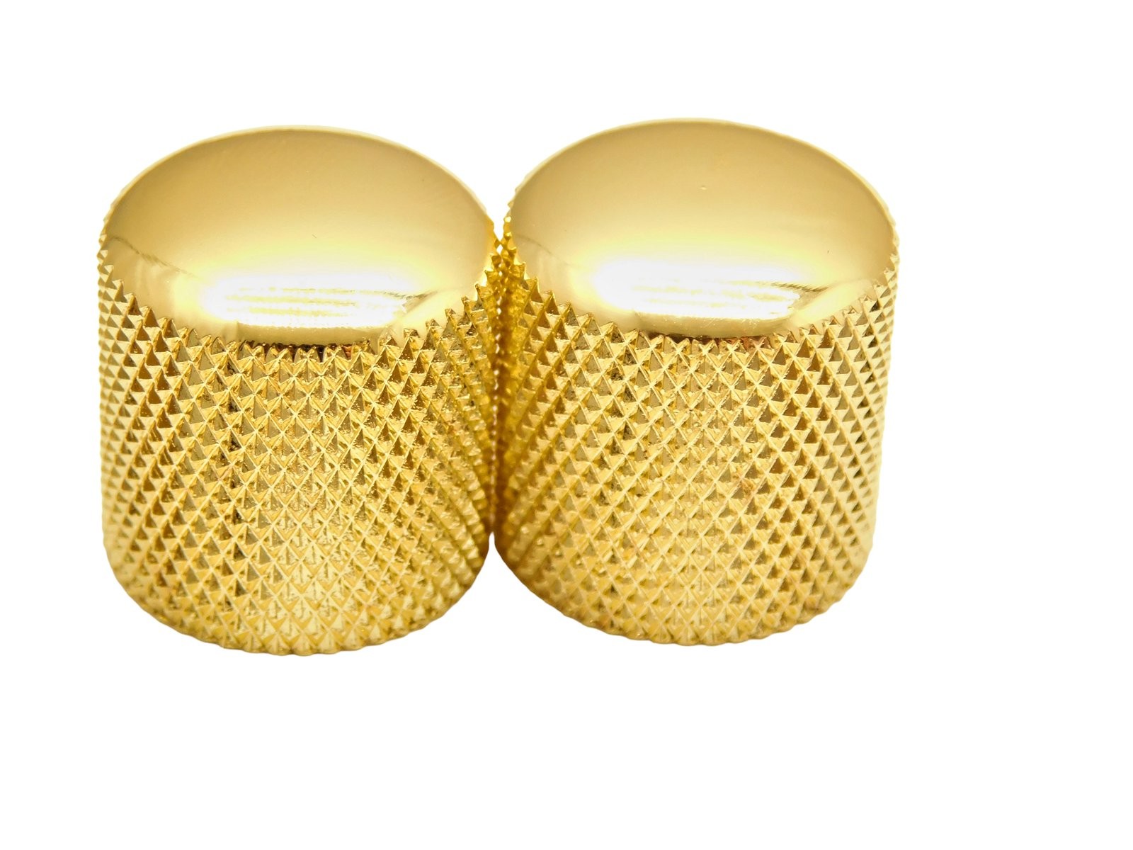 Gold Tele Dome Top Barrel Knobs (Fits Metric) Push On 2pc.