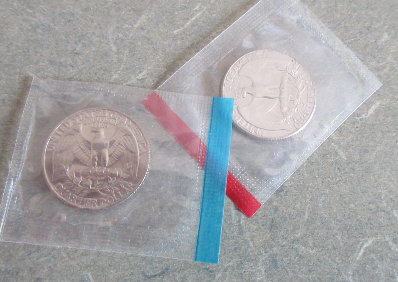 1973 P&D Washington Quarters Uncirculated in US Mint Cello